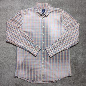 Johnnie-O Shirt Mens Medium Multicolor Check Long Sleeve Casual Surf Button Down